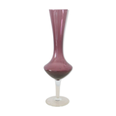 Vase in purple and transparent opaline, vintage