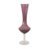 Vase in purple and transparent opaline, vintage