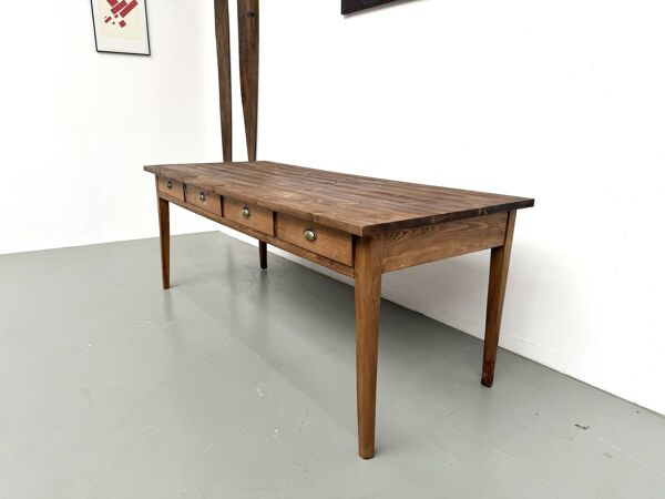Ancienne table d'école à 8 tiroirs
