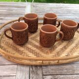 5 terracotta mugs