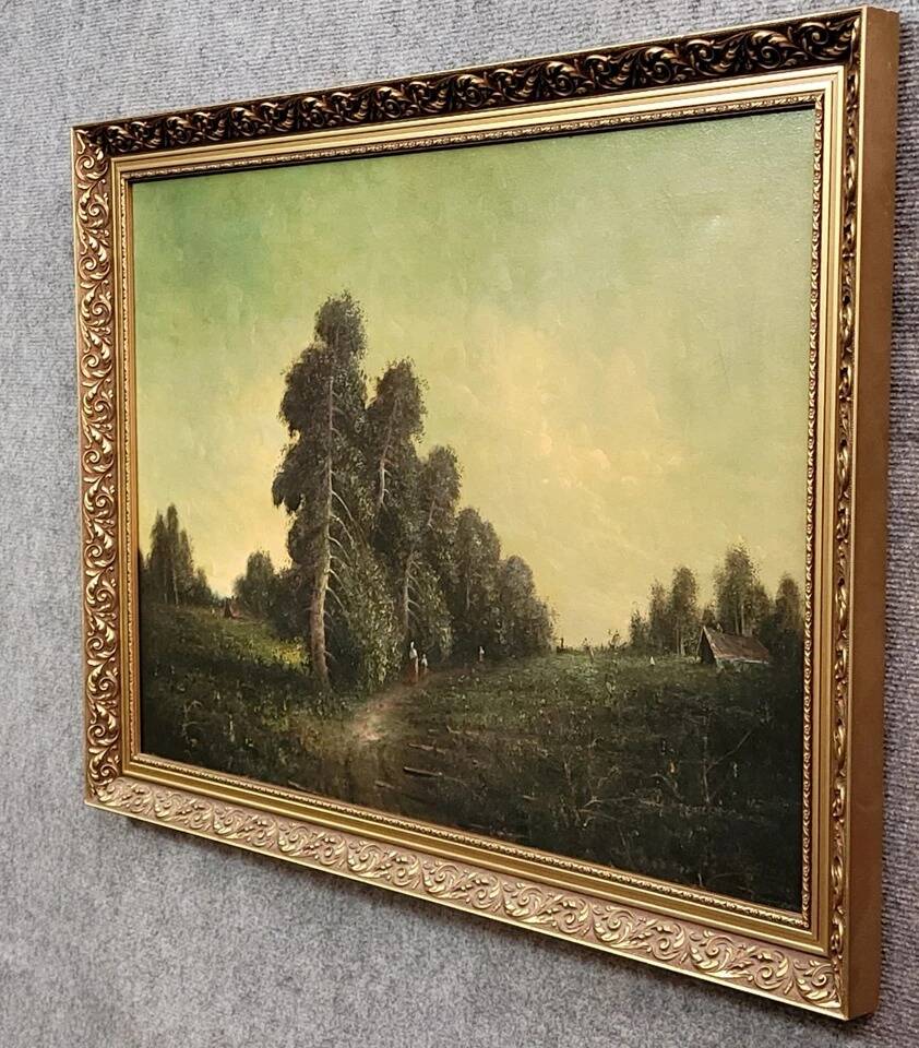 Barbizon School, 19th century: large oil painting on canvas, circa 1850