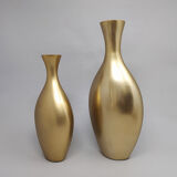 Paire de vases en céramique en couleur dorée années 1970