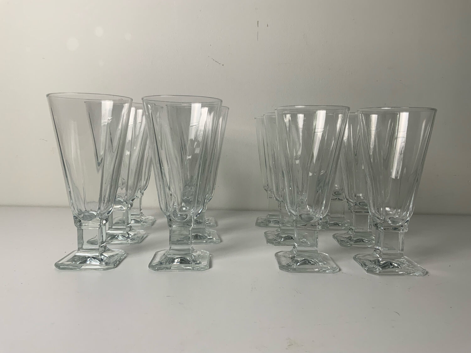 12 stemmed glasses