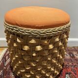 1970 wicker chest pouf