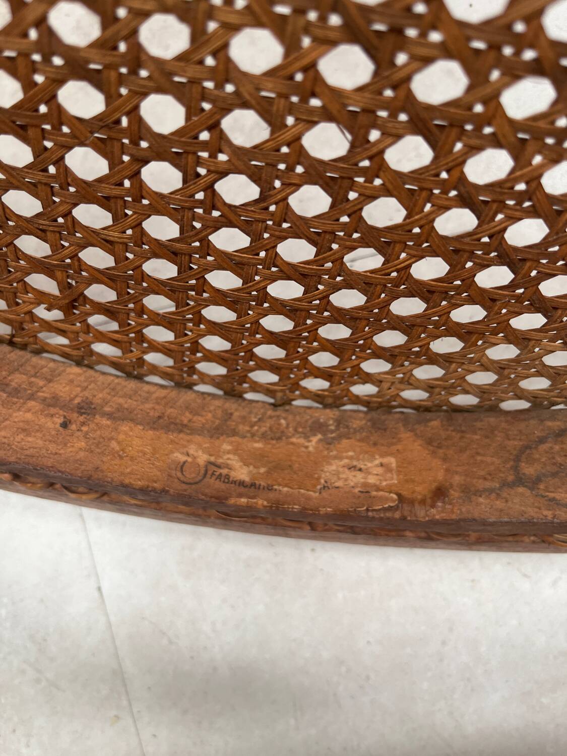 Fischel bistro armchair in wood and canework from the 50s/60s