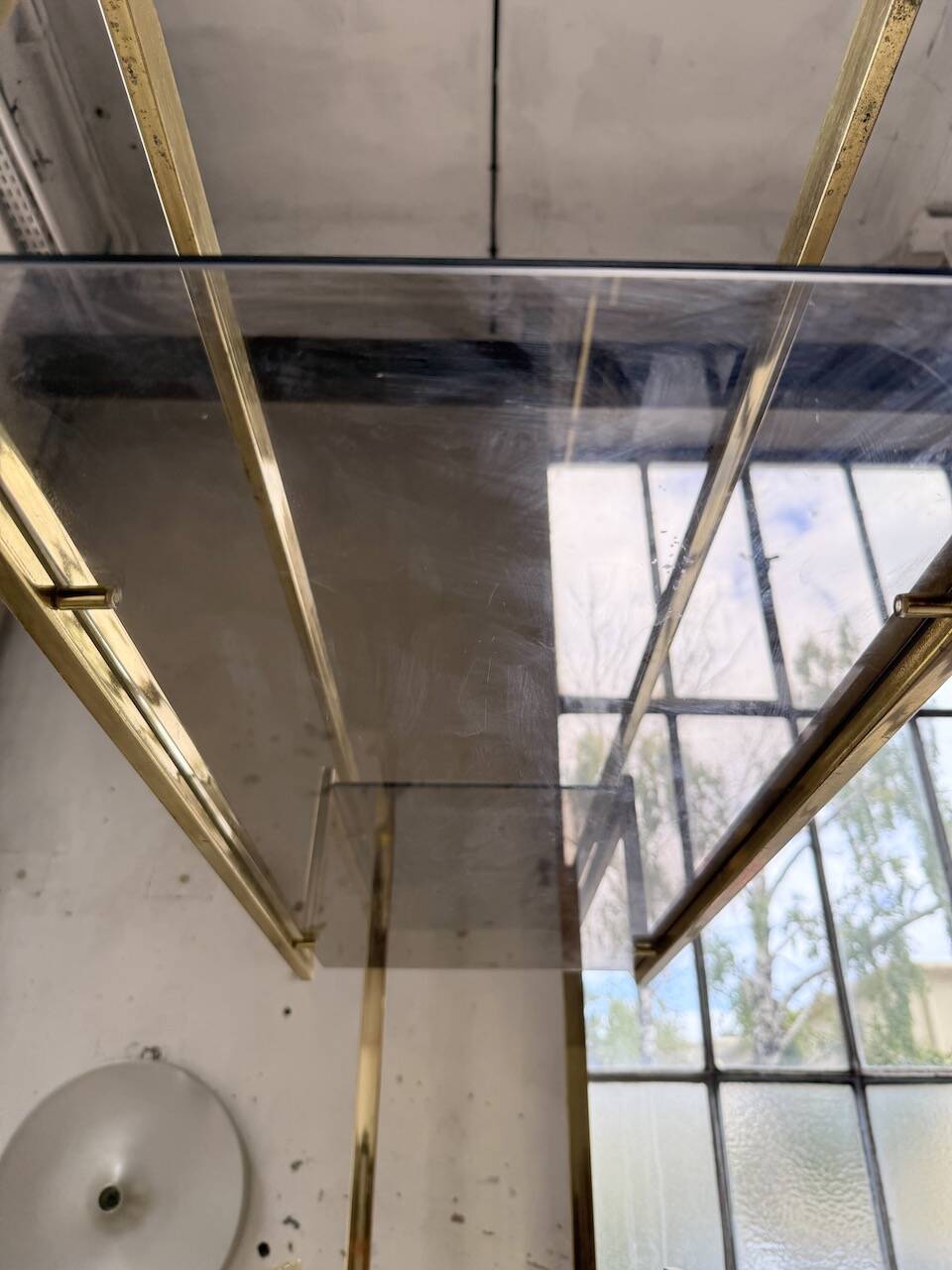 Brass shelf 1970 Belgo Chrom regency