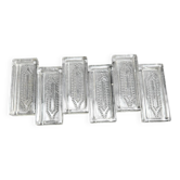 Set of 6 chiseled glass knife holders