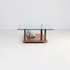 70s Nicola Voci brass sculptural glass panther coffee table