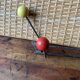 Metal coat rack with wooden balls, 8 hooks, 1950