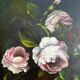 Painting, still life roses, grapes and game