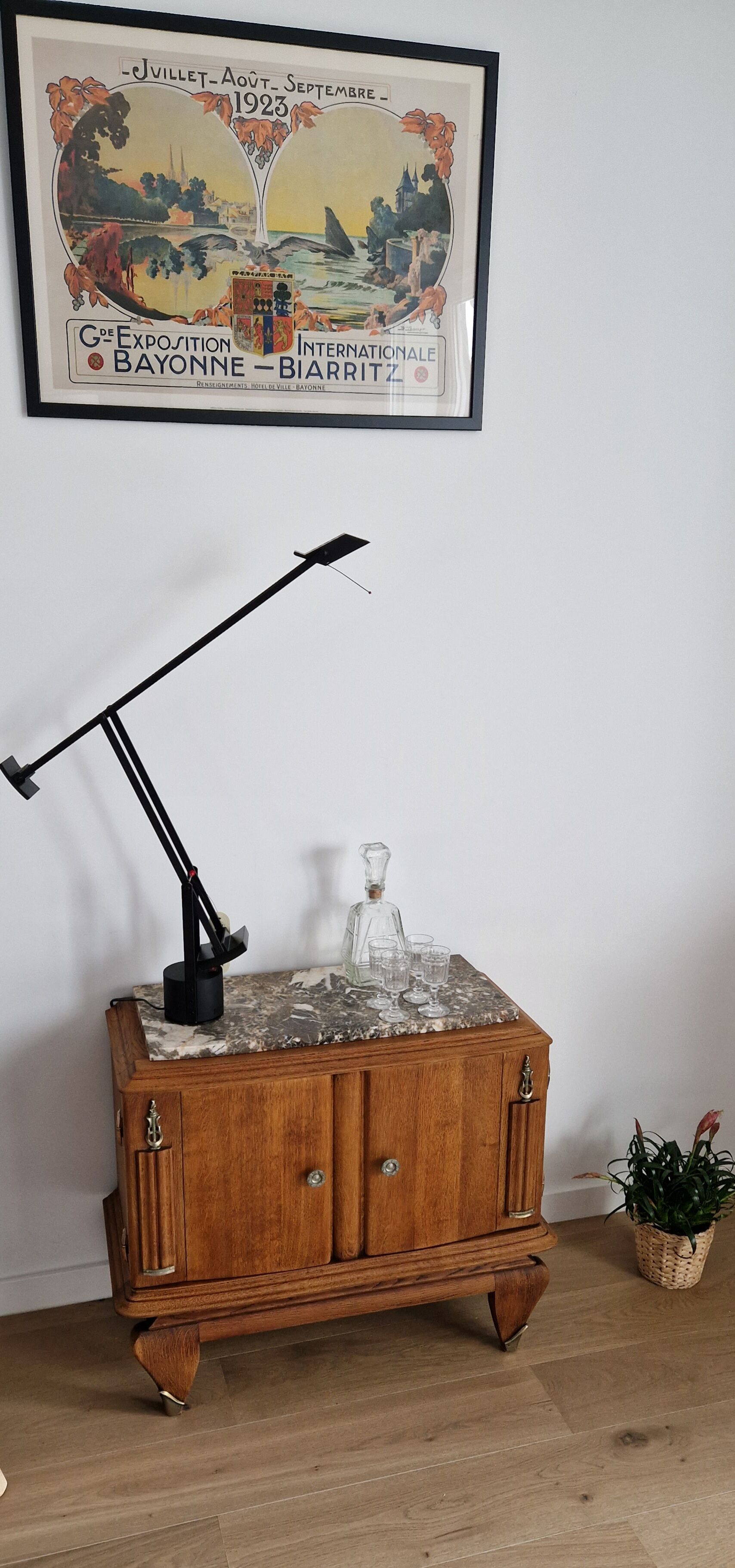 Oak bar furniture art deco style