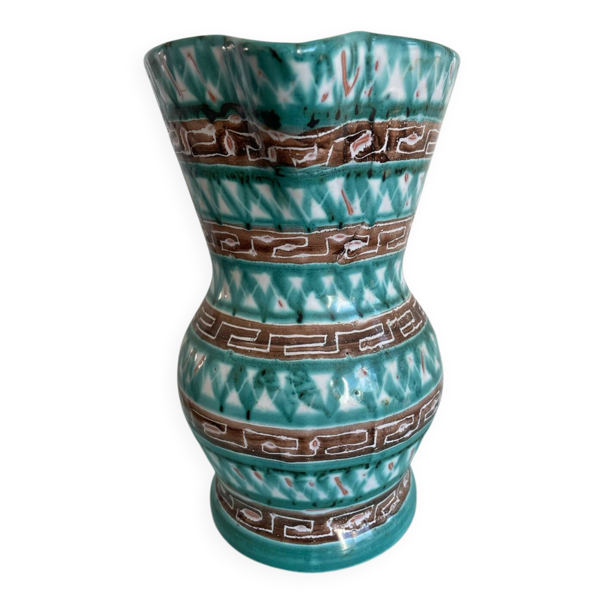 Ceramic pitcher signed Robert Picault – Scarified decoration – Vintage