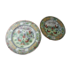 Lot of old Chinese porcelain plates, 5 roosters decoration, stamp, 19th