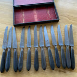 12 knives melted steel ebony handle