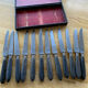 12 knives melted steel ebony handle