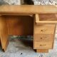 Vintage desk with retractable shelf and 4 drawers - 1960