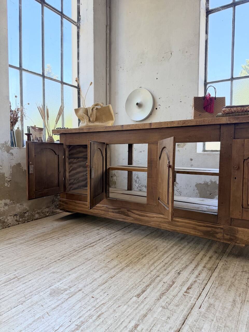 Rustic sideboard XXL 4m solid oak 1950