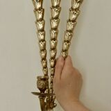 Single mid-century brass Swedish brass sconce