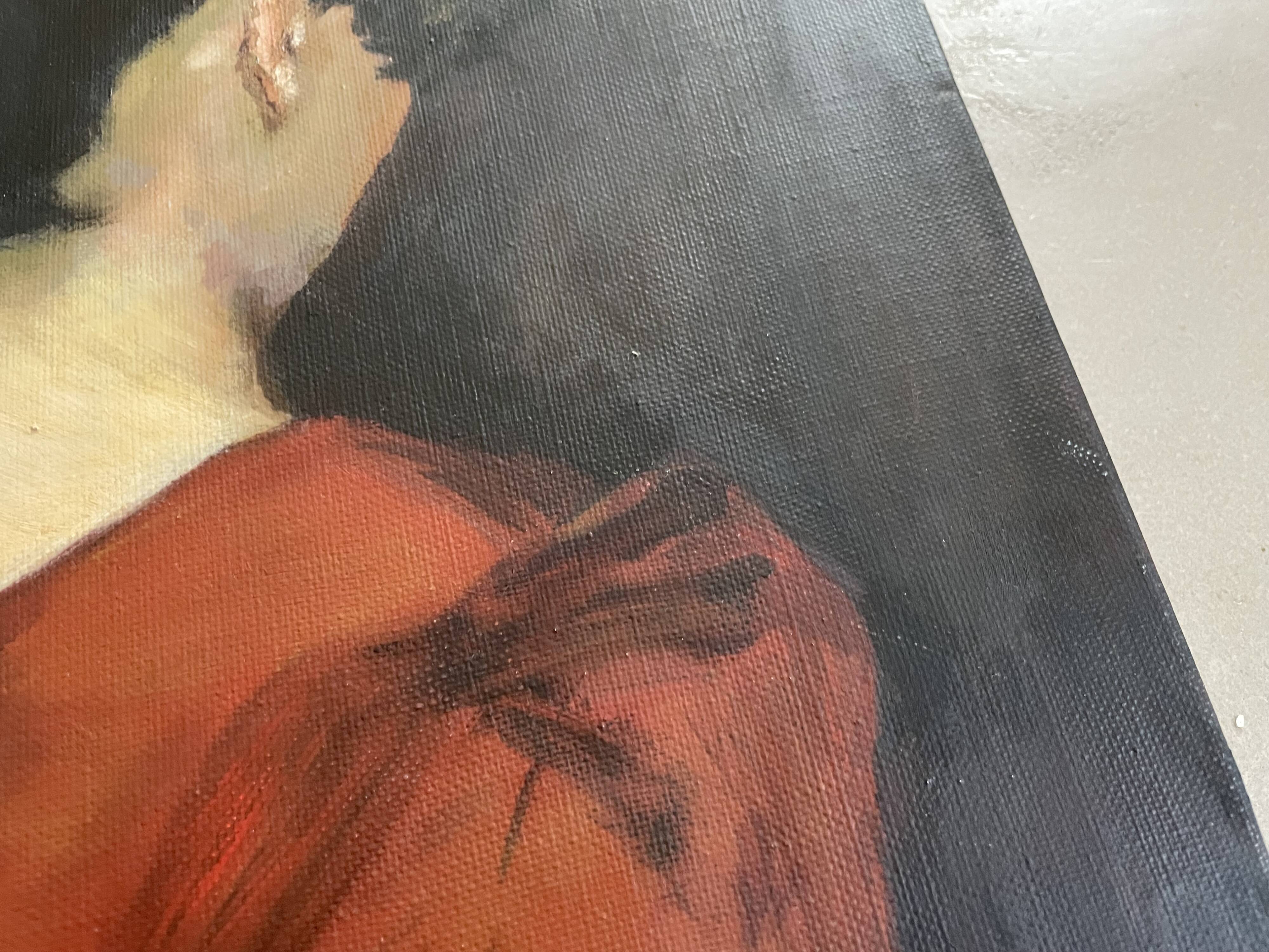 Painting, portrait from behind