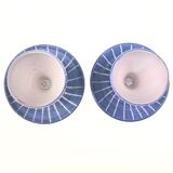 Set of 2 cups of eggs in blue Vallauris ceramic by Robert Picault 1950