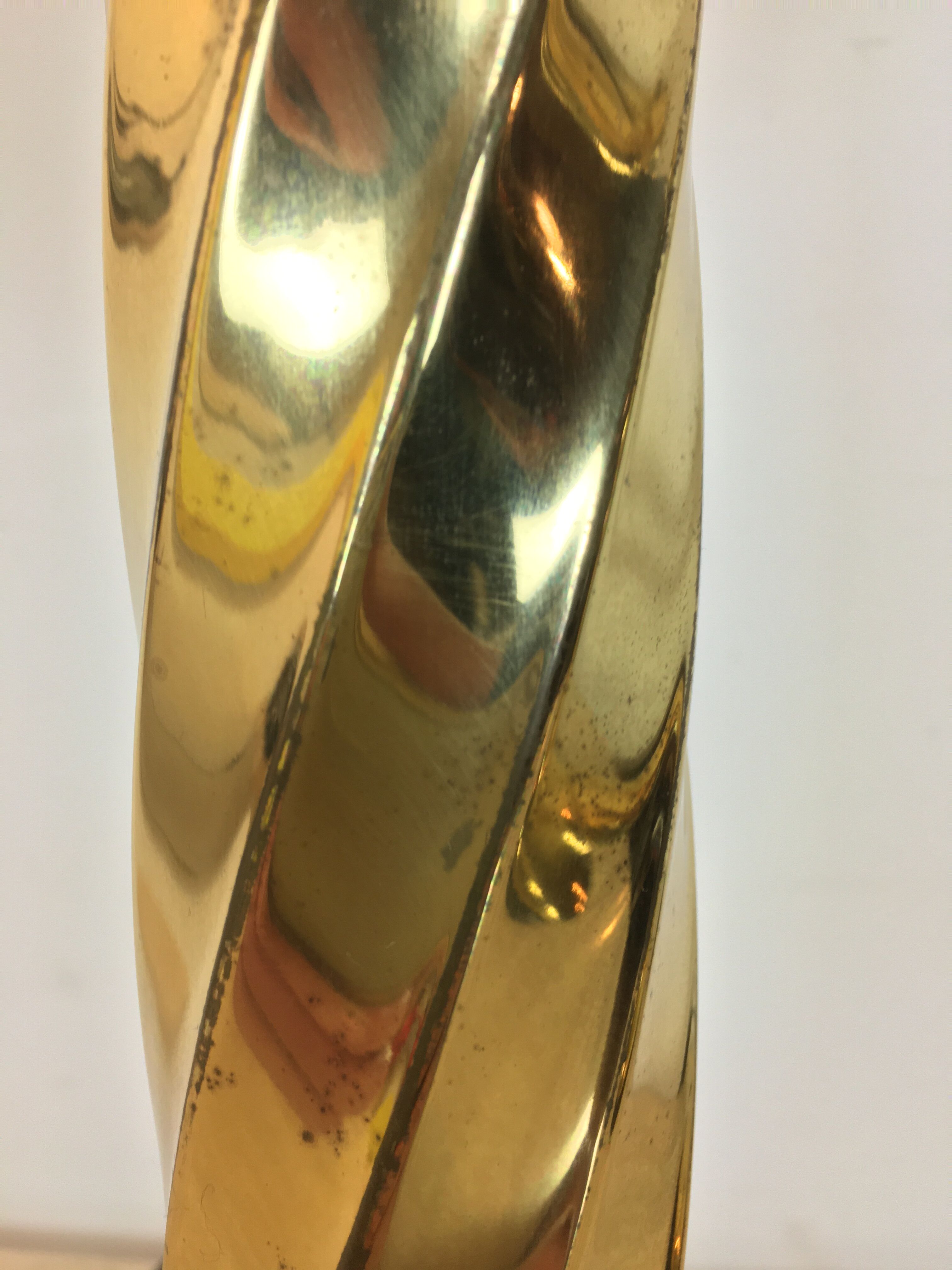 Pair of gilded column lamps Hollywood Regency style