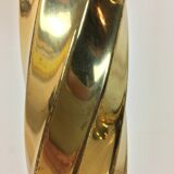 Pair of gilded column lamps Hollywood Regency style