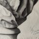 Pencil drawing, bust, signed, nineteenth