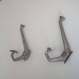 Pair of aluminum coat hooks 70s