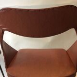 Duo of vintage barrel chairs