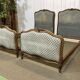 Pair of Louis XV style beech beds from the 1950s.