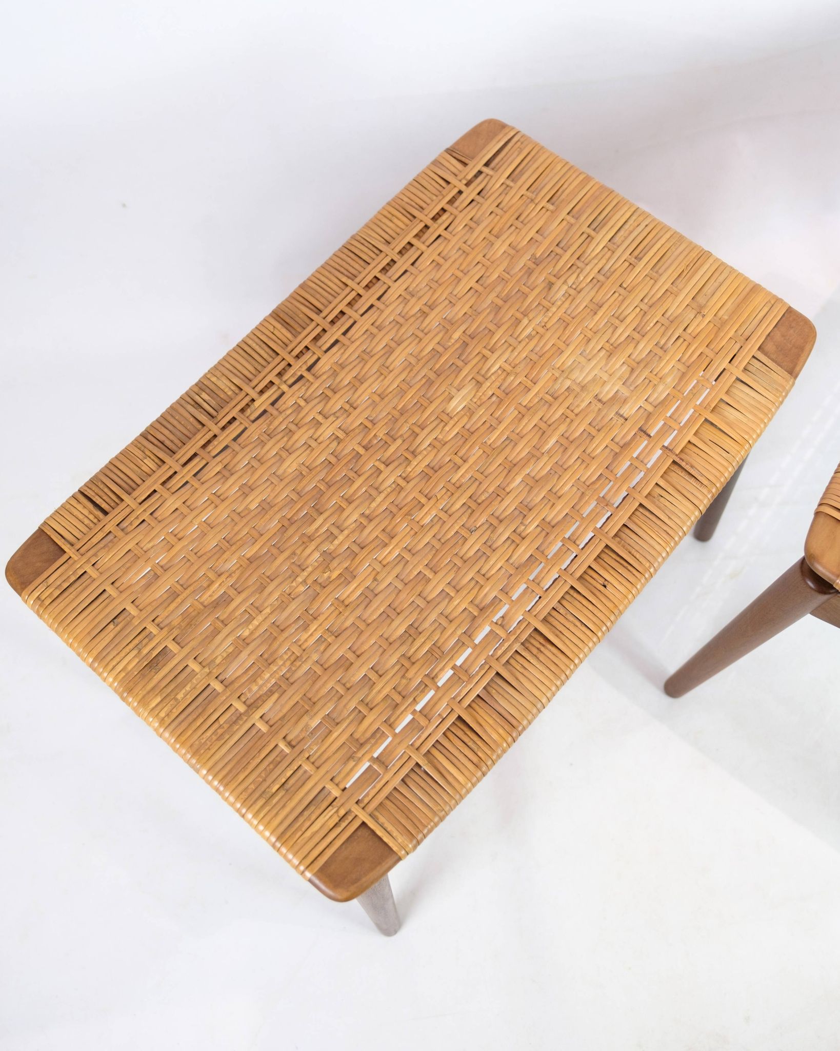 Papercord Stool In Teak By Sigfred Omann Made By Ølholm Møbelfabrik From 1960s