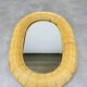 Oval rattan mirror 60s vintage 75 x 55 cm