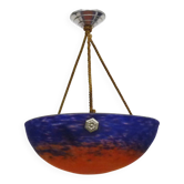 Art Deco suspension by Frères Muller Lunéville, made of glass paste.