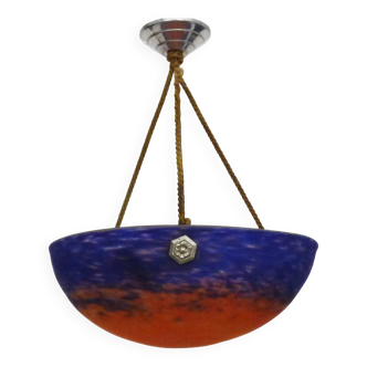 Suspension vasque Art Déco Frères Muller Lunéville, en pâte de verre