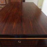 Bureau Art Déco double face en ébène de macassar et bois noirci