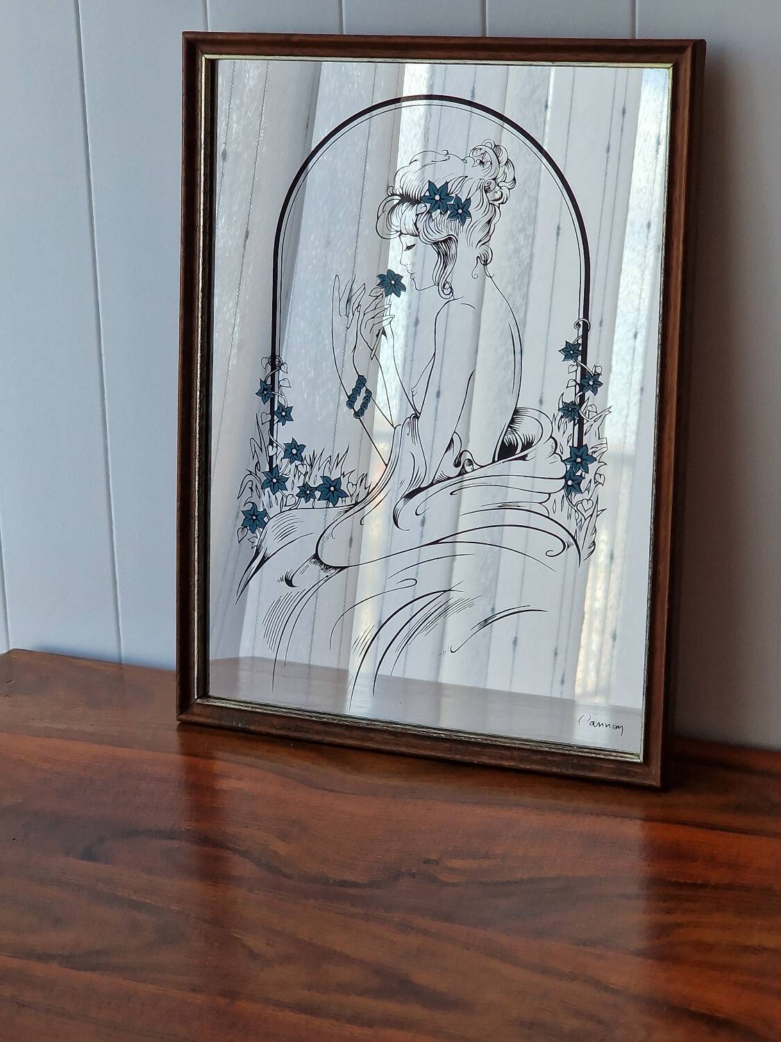 Vintage silkscreen mirror