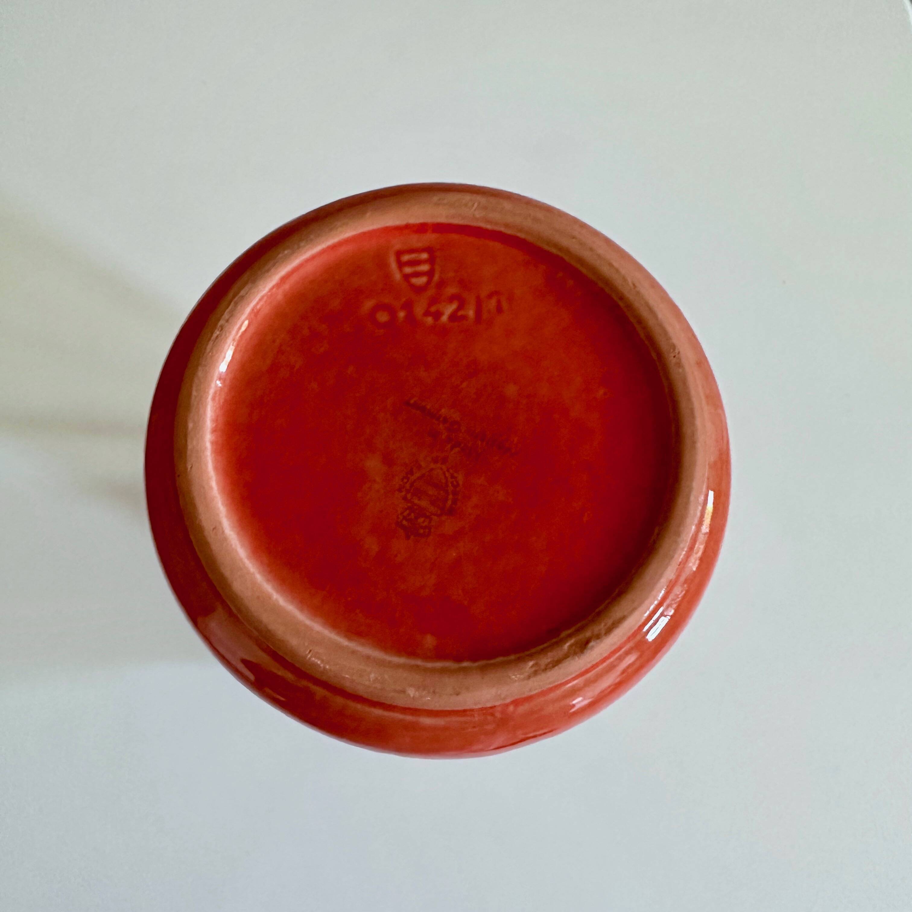 Red vintage vase Wächtersbach ceramics, jug vase, flower vase, ceramic vase