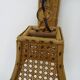 Pair of rattan and cane lantern wall lights. 1950s-1960s