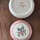 Vintage lot of two shabby chic candy jars hand-decorated.