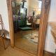 Large old art deco mirror in wood and beveled glass