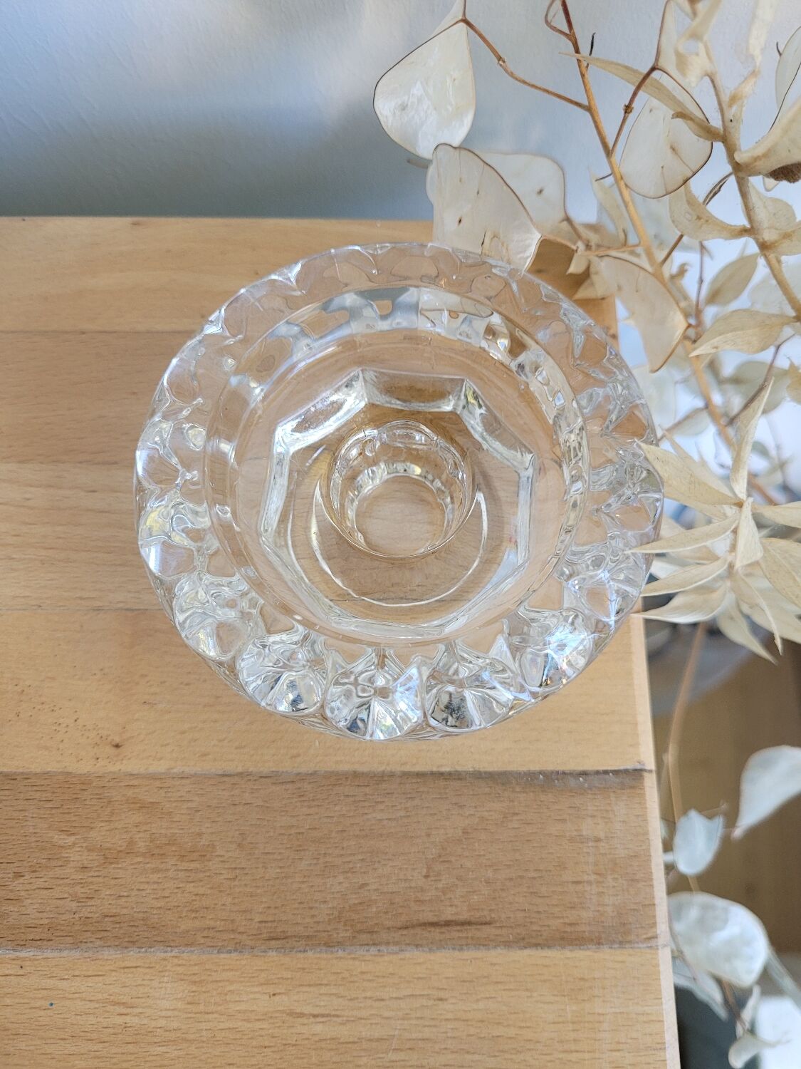 Luminarc molded glass candle holder