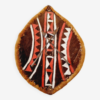 Authentique bouclier de guerrier Massaï du Kenya