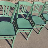 Set de 4 chaises bistrot vertes