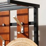 Vestiaire d’entrée vintage – Meuble à patères, miroir et rangements