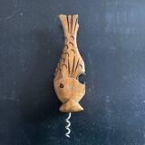 Corkscrew bottle opener fish