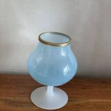 Opaline and brass cup