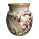 Vase boule grès émaillé beige coulures années 60 vintage