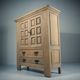 Cabinet vintage en chêne blanchi