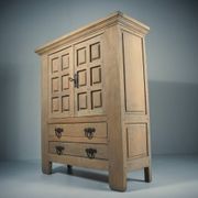 Cabinet vintage en chêne blanchi