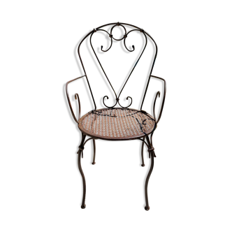 Handcrafted wrought iron garden armchair